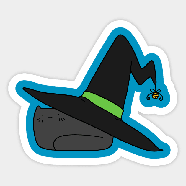 Witch Hat Black Cat Sticker by saradaboru